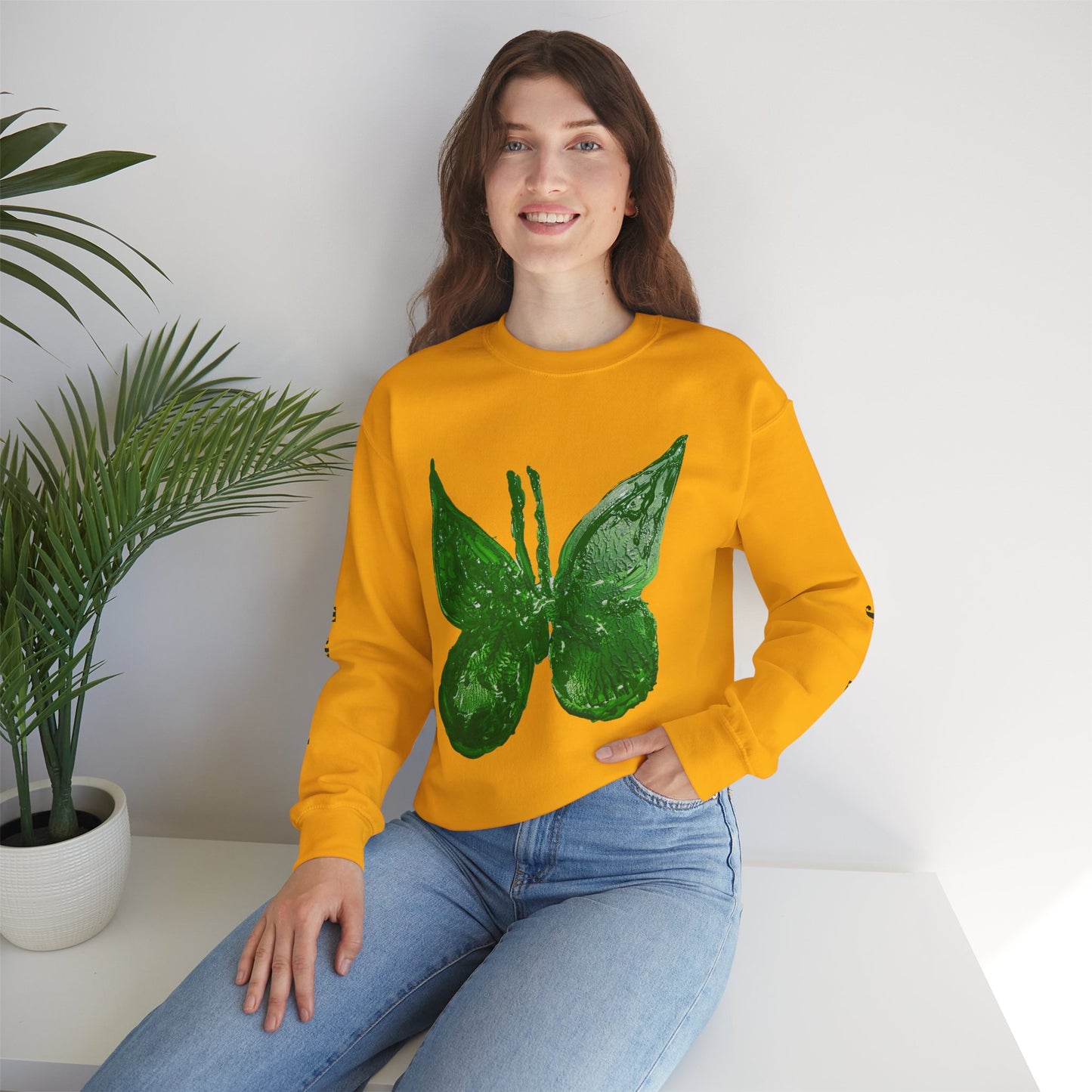 GREEN BUTTERFLY CREWNECK SWEATSHIRT