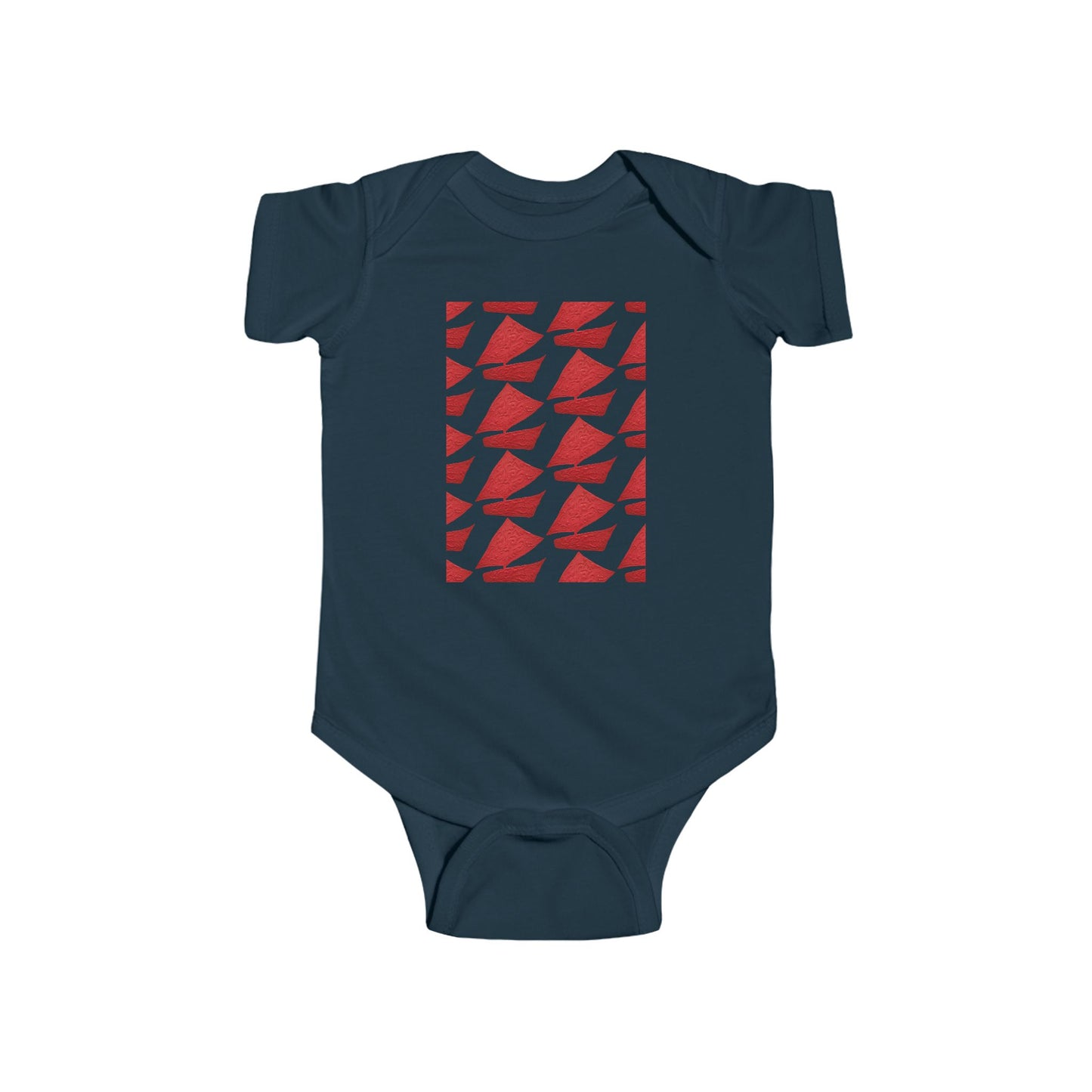 PLAYFUL RED PATTERN INFANT BODYSUIT