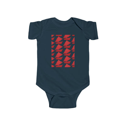 PLAYFUL RED PATTERN INFANT BODYSUIT