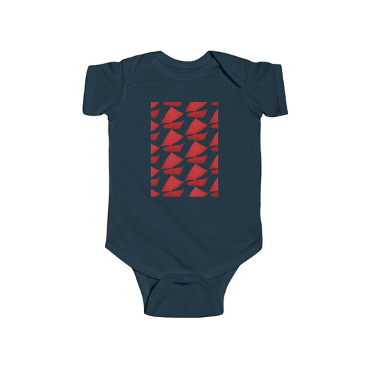 PLAYFUL RED PATTERN INFANT BODYSUIT
