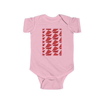 PLAYFUL RED PATTERN INFANT BODYSUIT