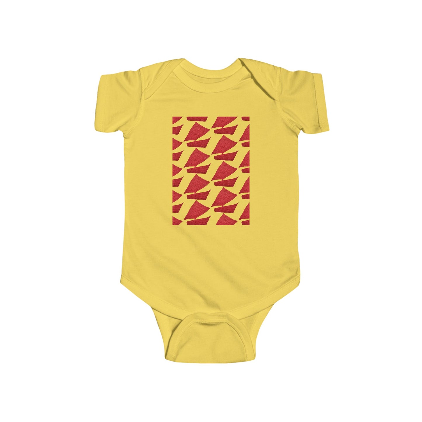 PLAYFUL RED PATTERN INFANT BODYSUIT