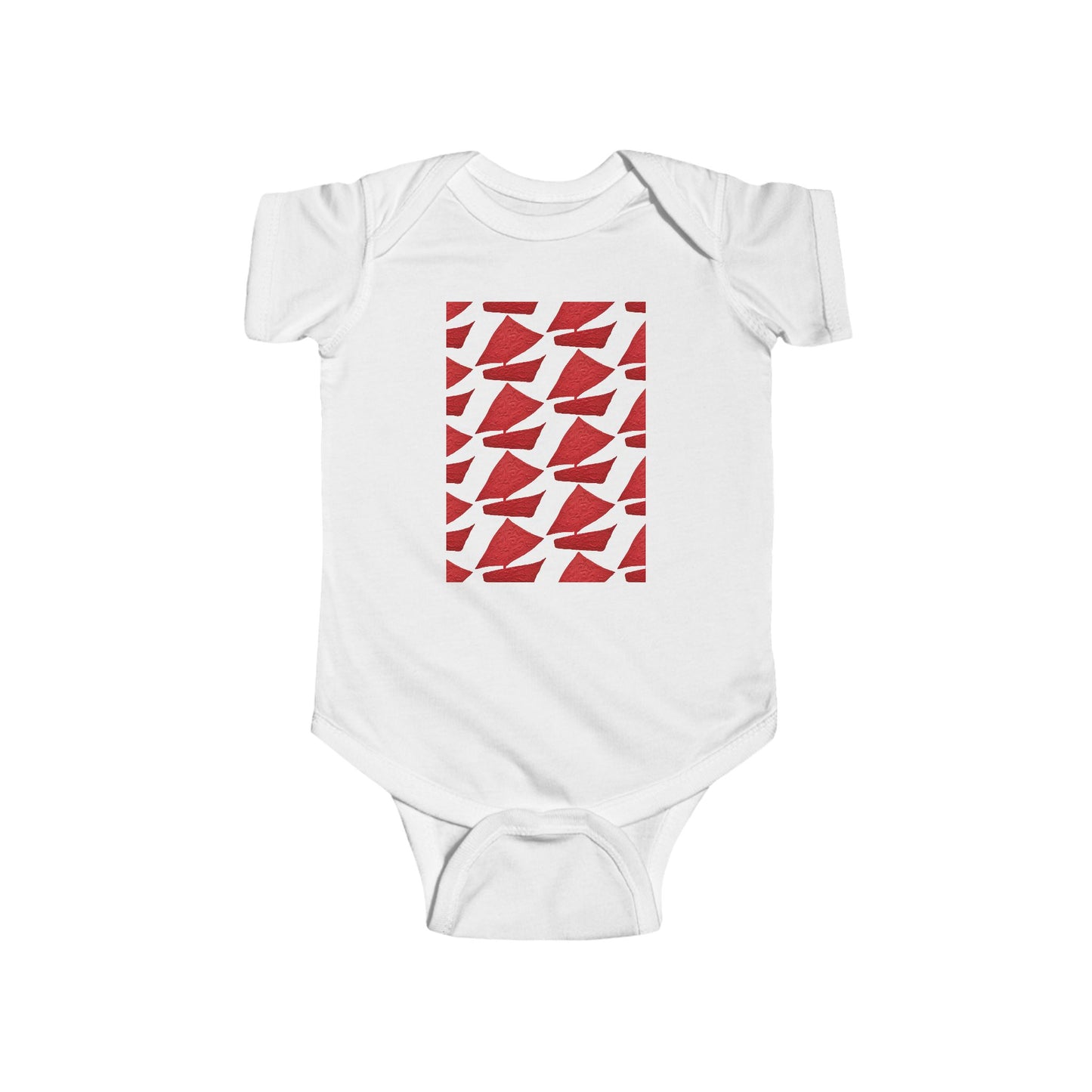 PLAYFUL RED PATTERN INFANT BODYSUIT