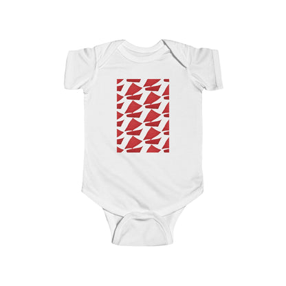 PLAYFUL RED PATTERN INFANT BODYSUIT
