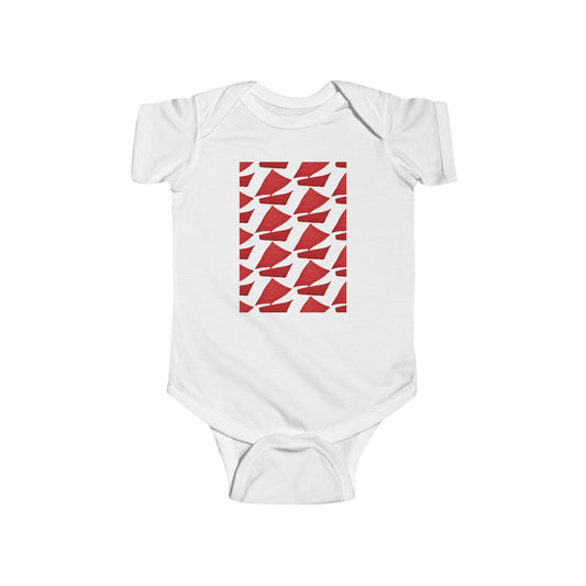 PLAYFUL RED PATTERN INFANT BODYSUIT