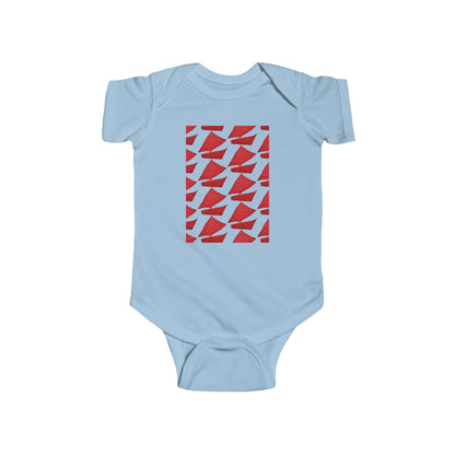 PLAYFUL RED PATTERN INFANT BODYSUIT