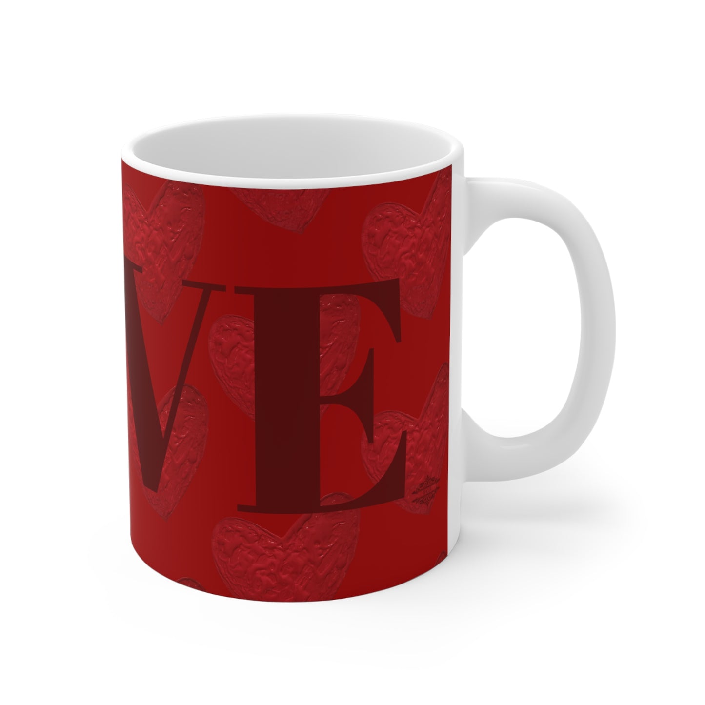 RED HEARTS WITH DEEP RED LOVE MUG