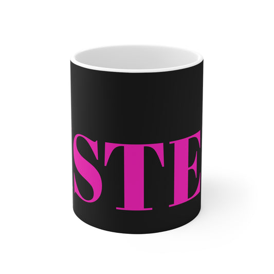 BLACK AND HOT PINK SISTER MUG