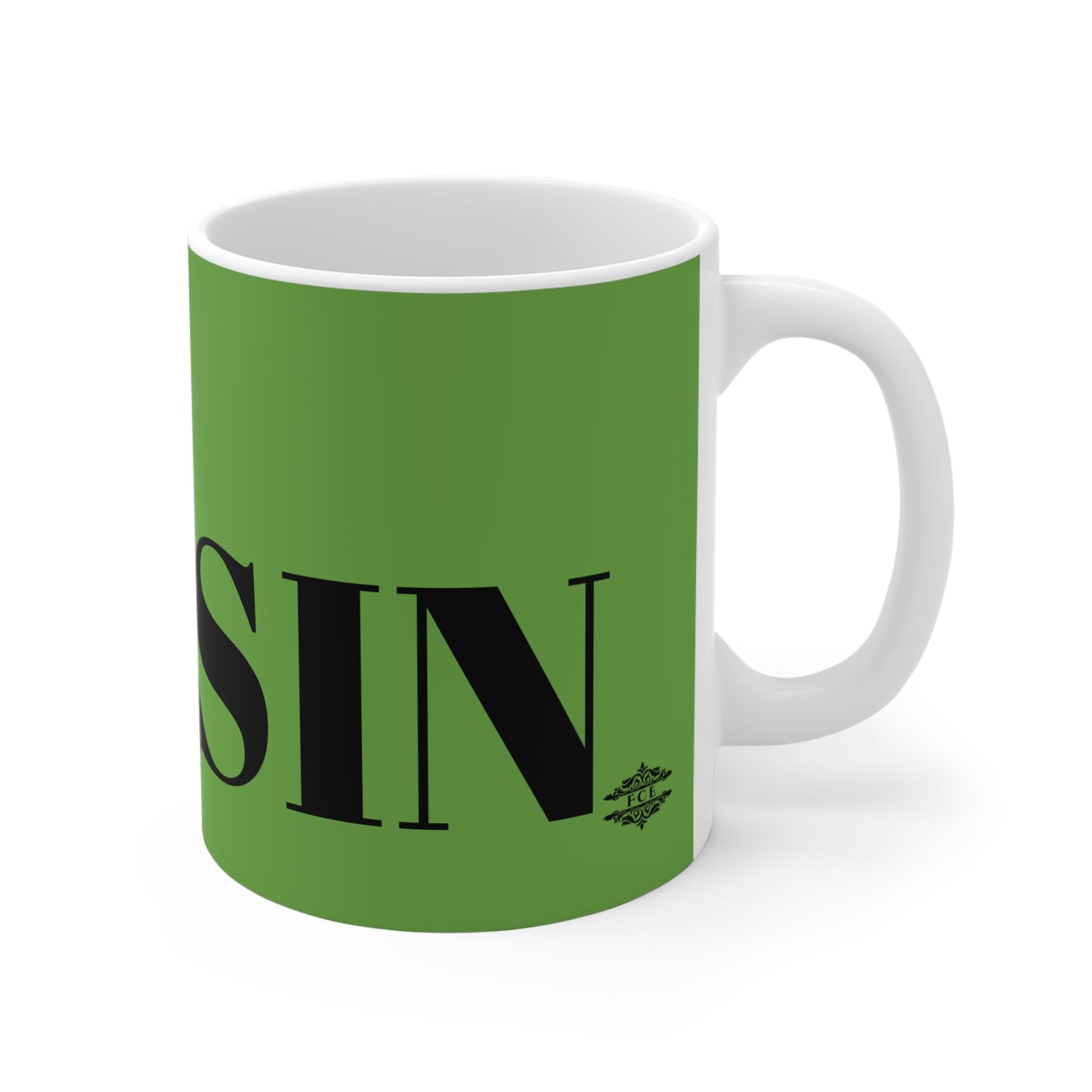 GREEN AND BLACK COUSIN MUG
