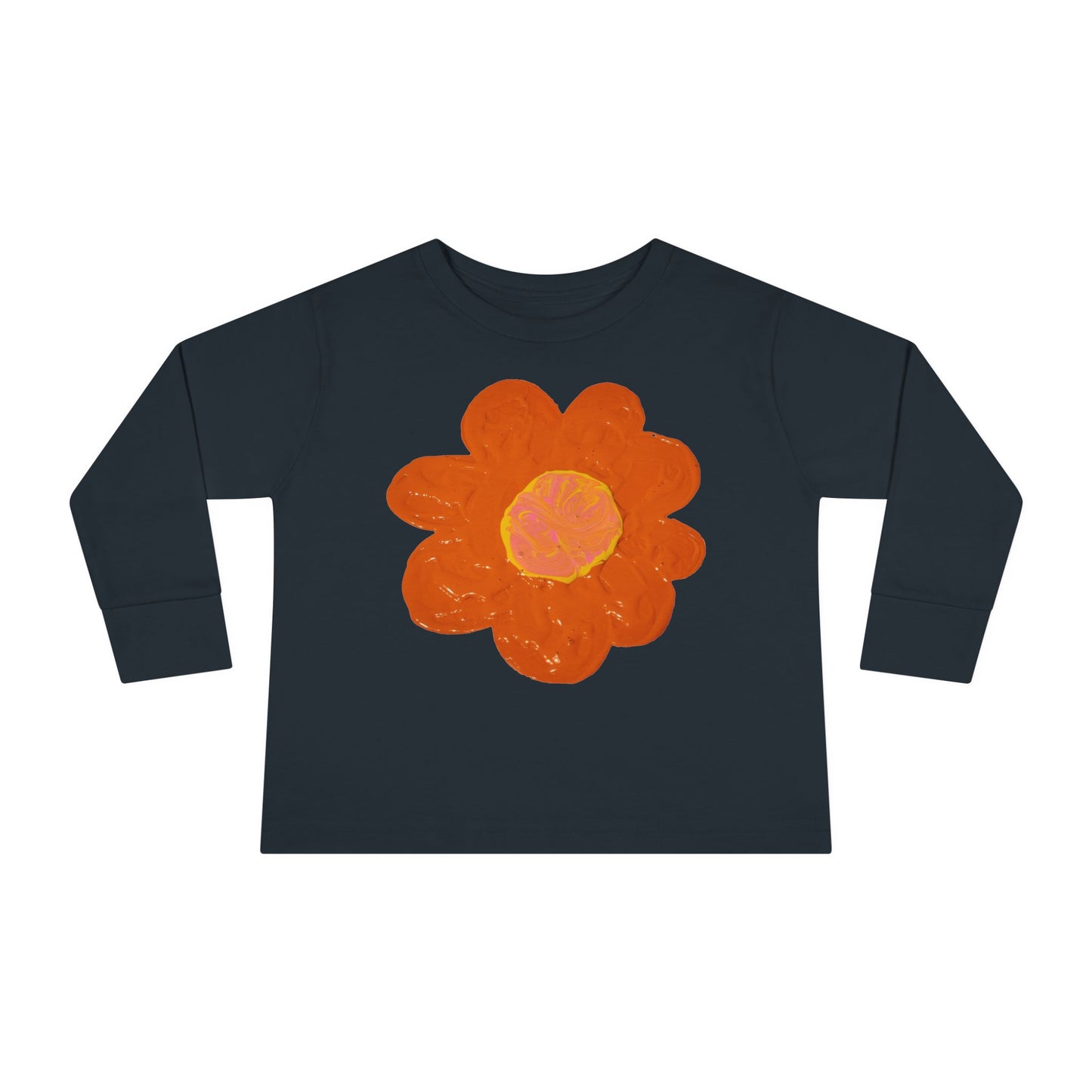 BIG ORANGE FLOWER TODDLER LONG SLEEVE TEE