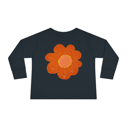 BIG ORANGE FLOWER TODDLER LONG SLEEVE TEE