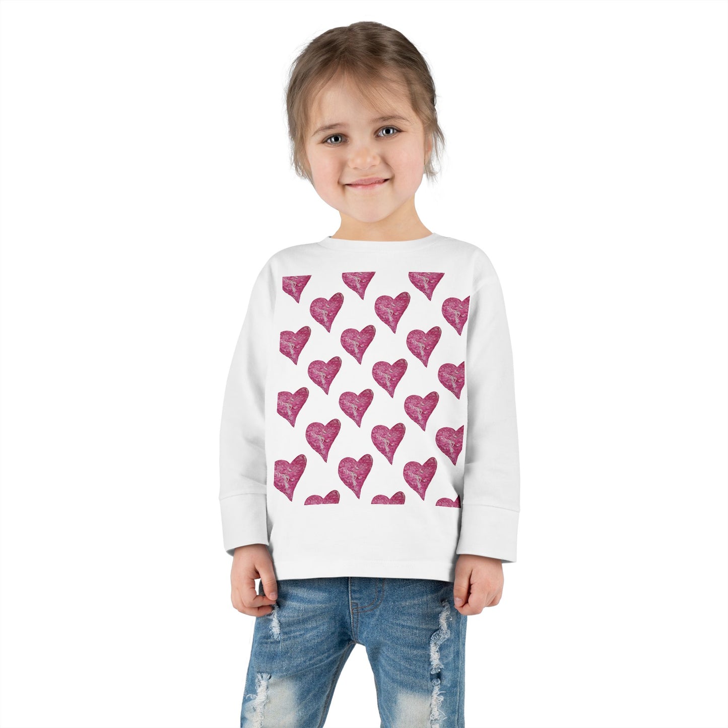 SWIRLY HEARTS TODDLER LONG SLEEVE TEE