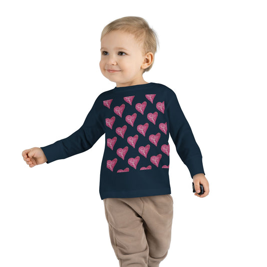SWIRLY HEARTS TODDLER LONG SLEEVE TEE