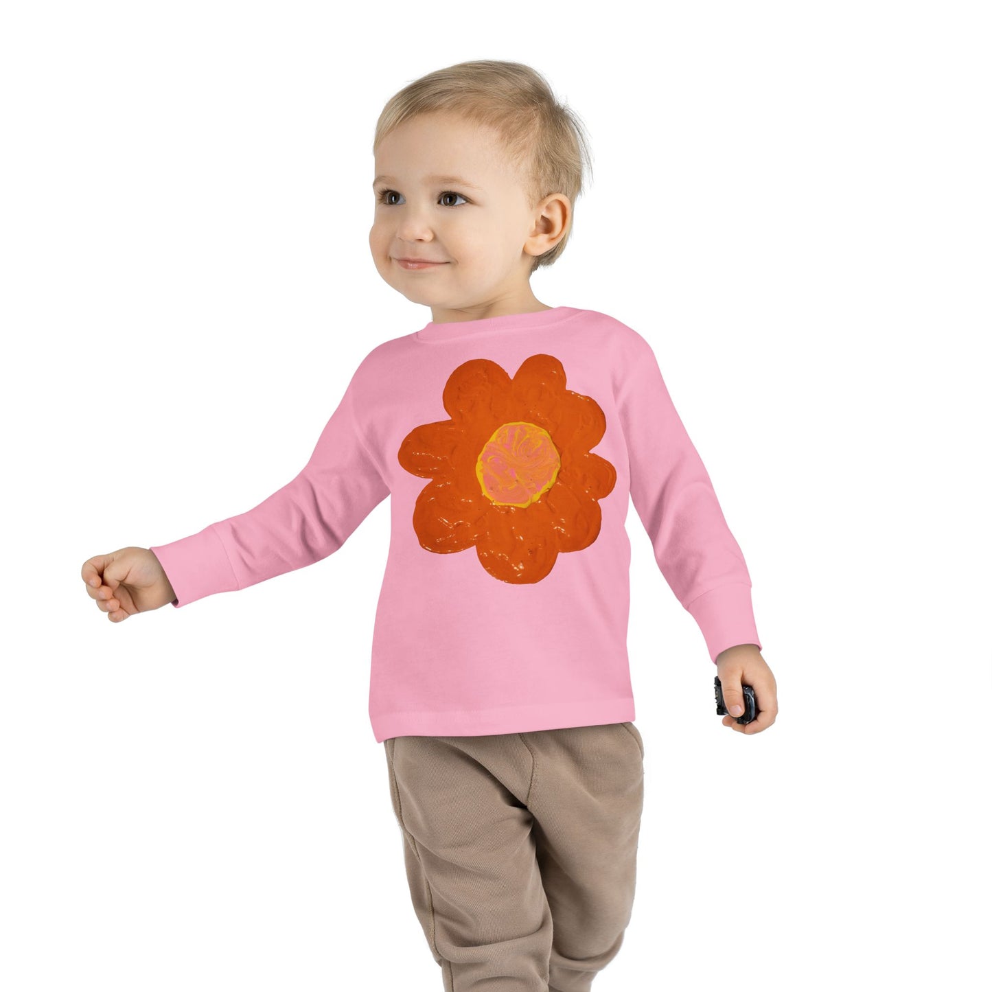 BIG ORANGE FLOWER TODDLER LONG SLEEVE TEE