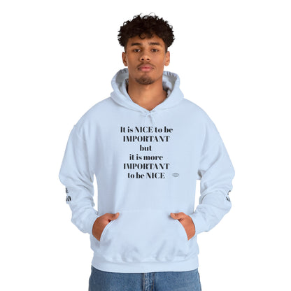 BE NICE HOODED SWEATSHIRT
