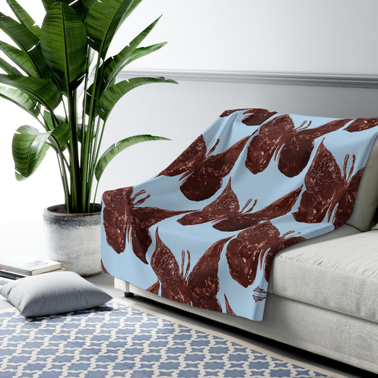 LIGHT BLUE SHERPA FLEECE BLANKET