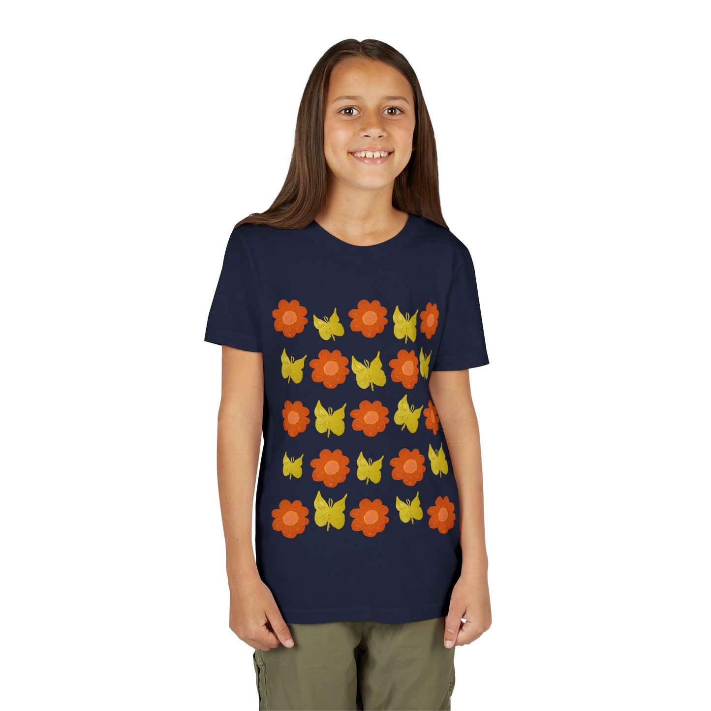 FLOWER AND BUTTERFLY TEE SHIRT