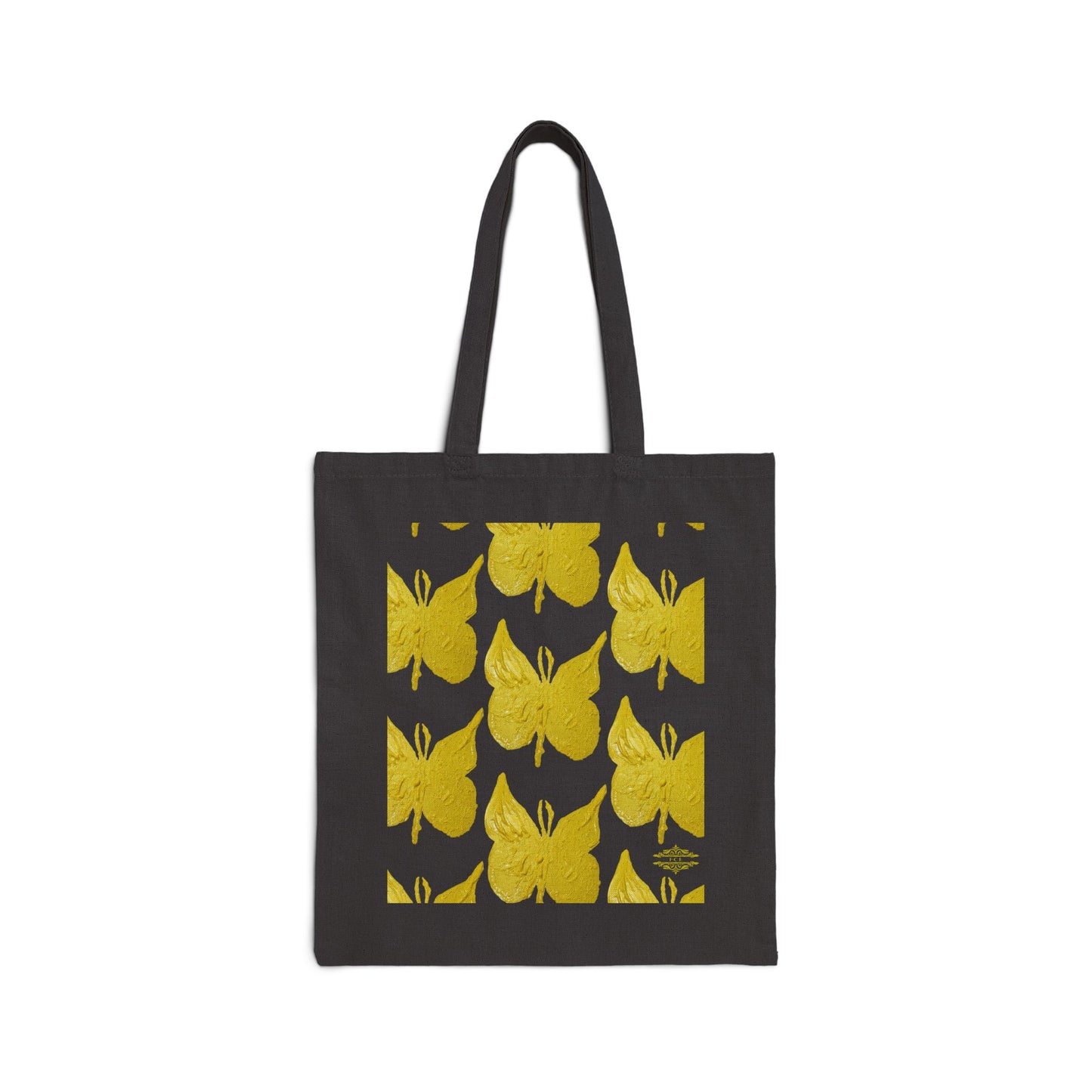 STYLISH BUTTERFLY PRINT COTTON CANVAS TOTE