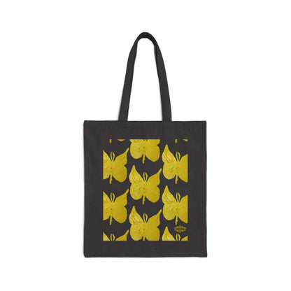 STYLISH BUTTERFLY PRINT COTTON CANVAS TOTE
