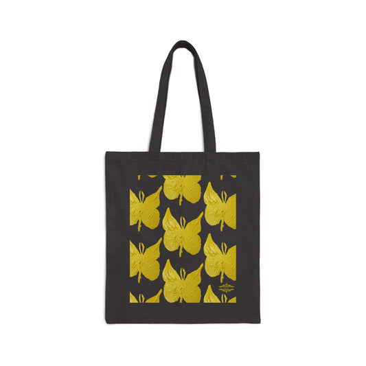 STYLISH BUTTERFLY PRINT COTTON CANVAS TOTE