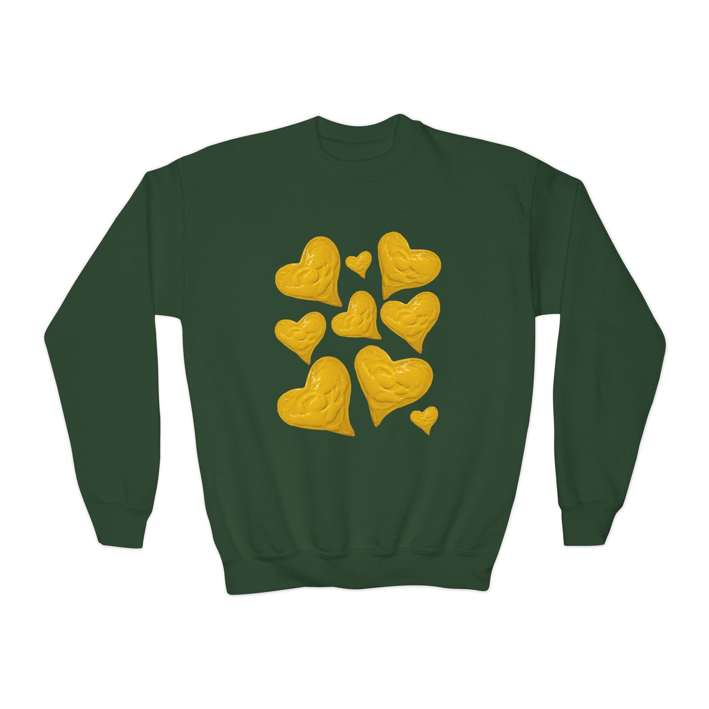 YOUTH SWEATSHIRT WITH FUN YELLOW HEARTS
