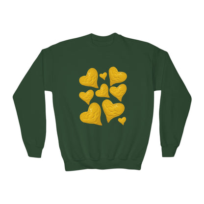 YOUTH SWEATSHIRT WITH FUN YELLOW HEARTS