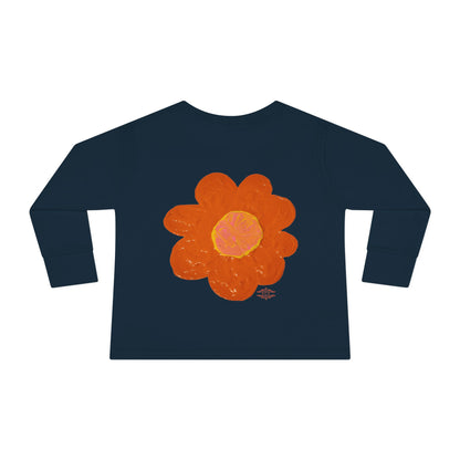 BIG ORANGE FLOWER TODDLER LONG SLEEVE TEE