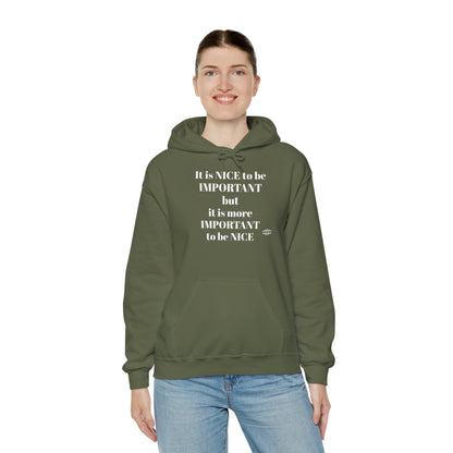 BE NICE HOODED SWEATSHIRT