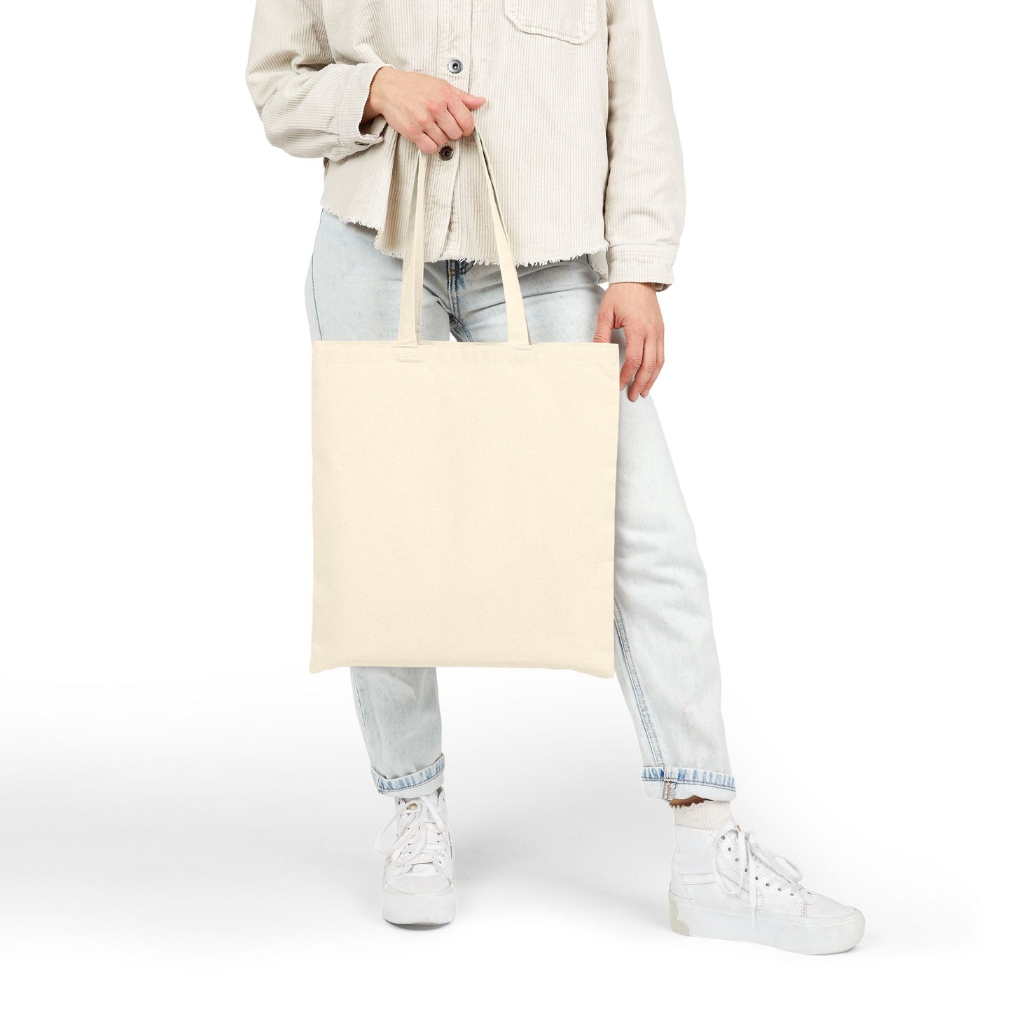 SWIRLY HEART PATTERN COTTON CANVAS TOTE BAG