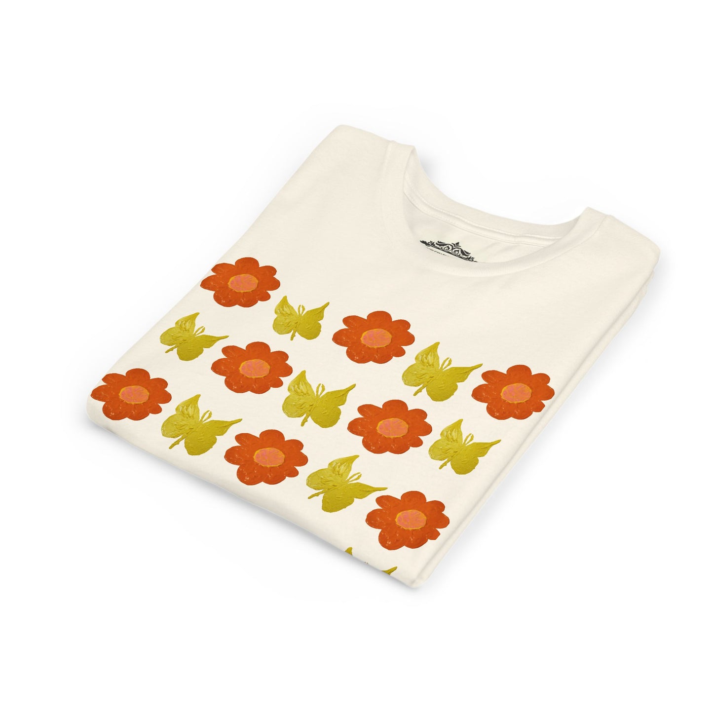 FLOWER AND BUTTERFLY TEE SHIRT