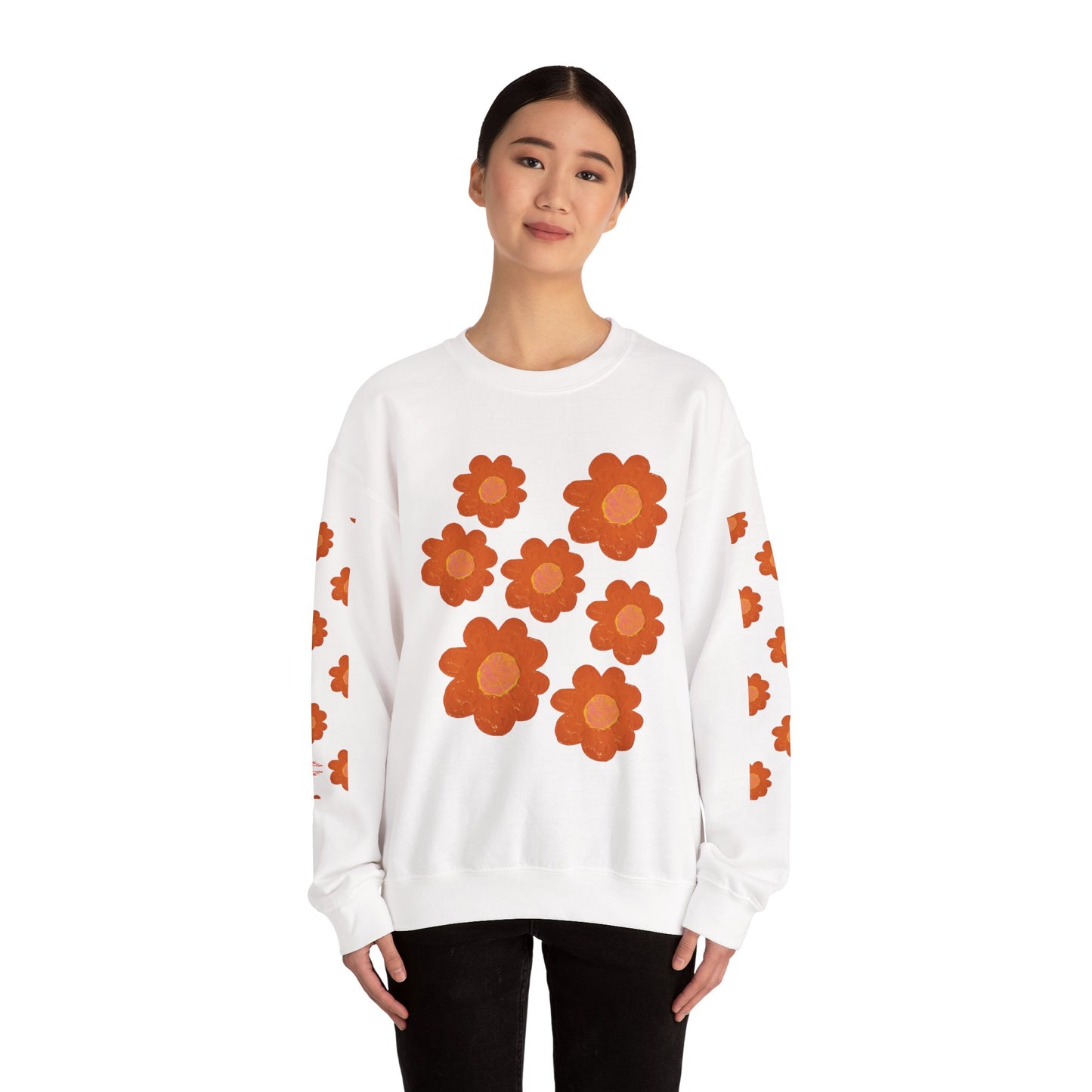 ORANGE FLOWERS SWEATSHIRT