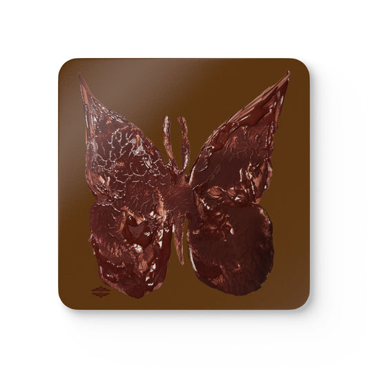 CHOCOLATE BROWN CORKWOOD COASTER SET