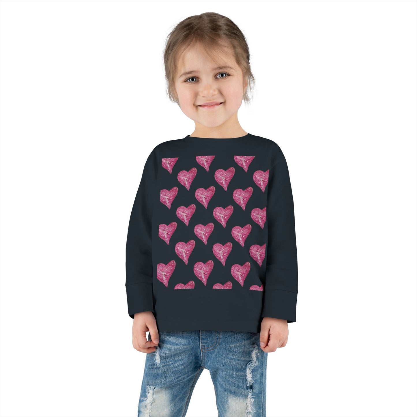 SWIRLY HEARTS TODDLER LONG SLEEVE TEE