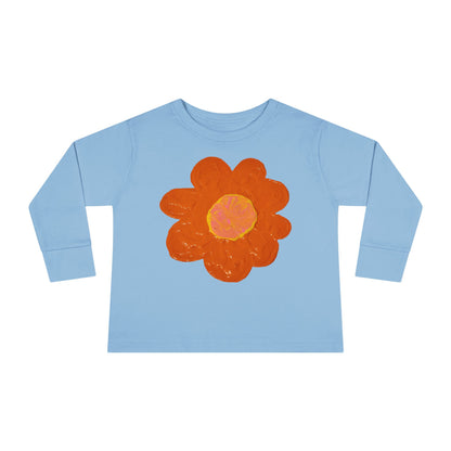 BIG ORANGE FLOWER TODDLER LONG SLEEVE TEE