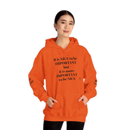 BE NICE HOODED SWEATSHIRT