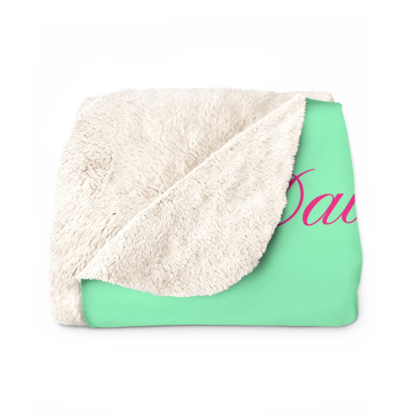 MINT GREEN DAUGHTER SHERPA FLEECE BLANKET