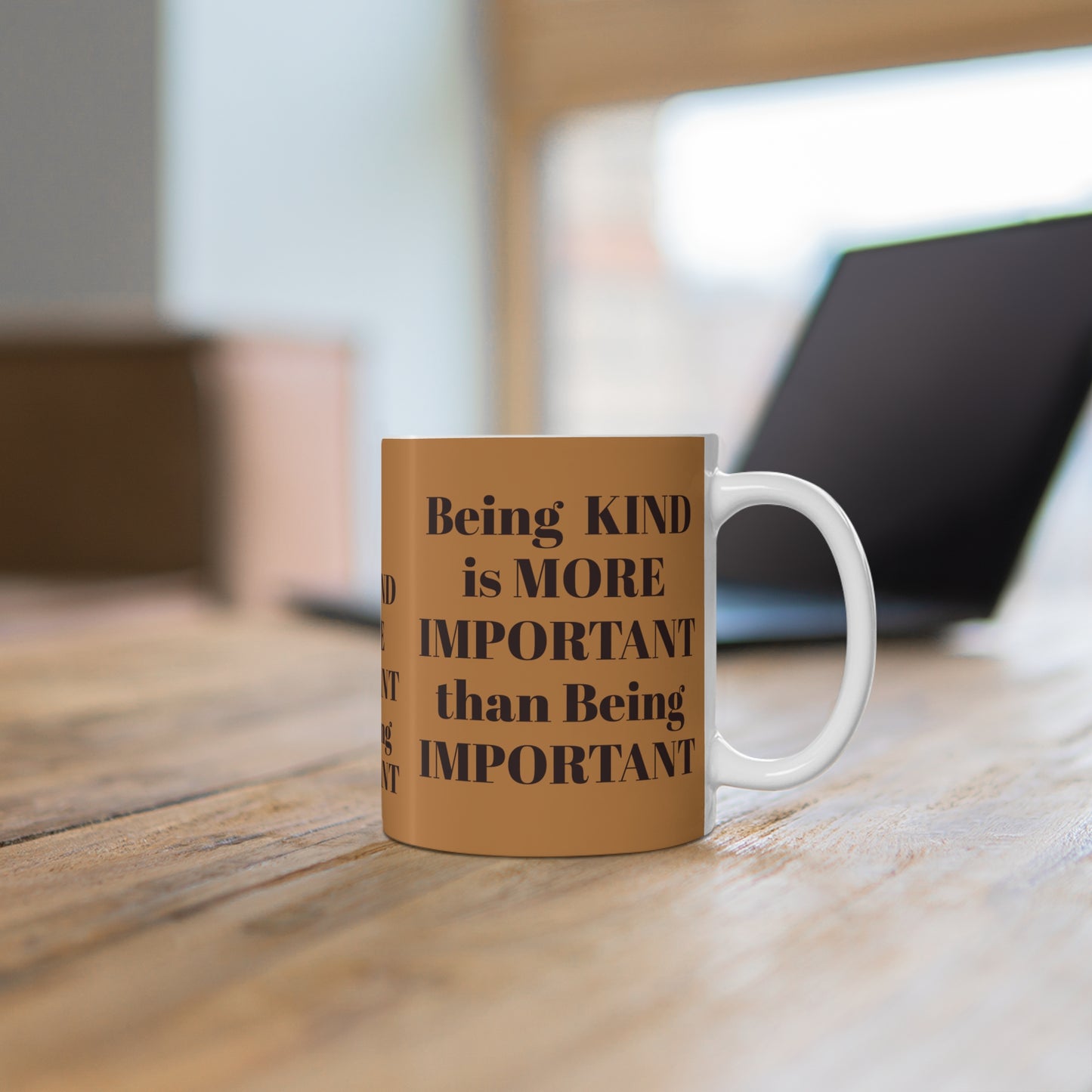 LIGHT BROWN BE KIND MUG