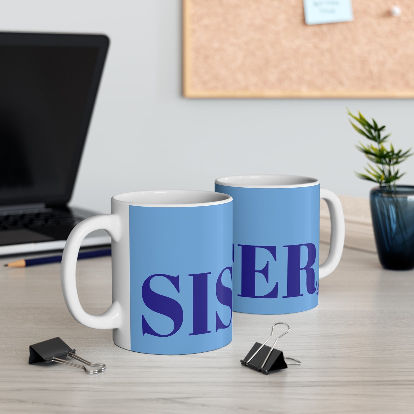 BLUE AND BLUE SISTER MUG