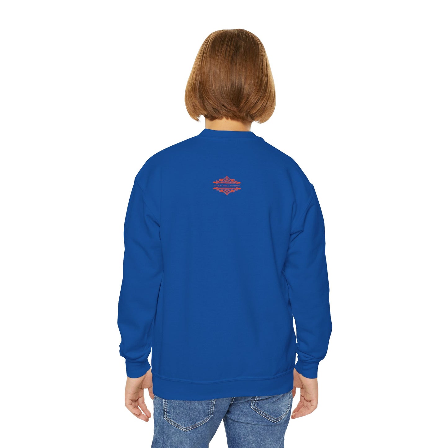 YOUTH SWEATSHIRT WITH FUN YELLOW HEARTS