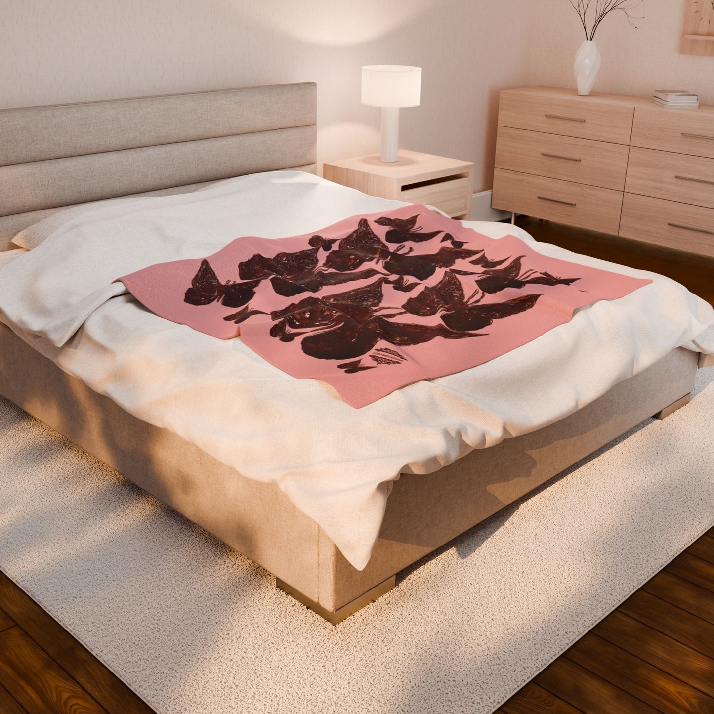 ROSE PINK VELVETEEN PLUSH BLANKET