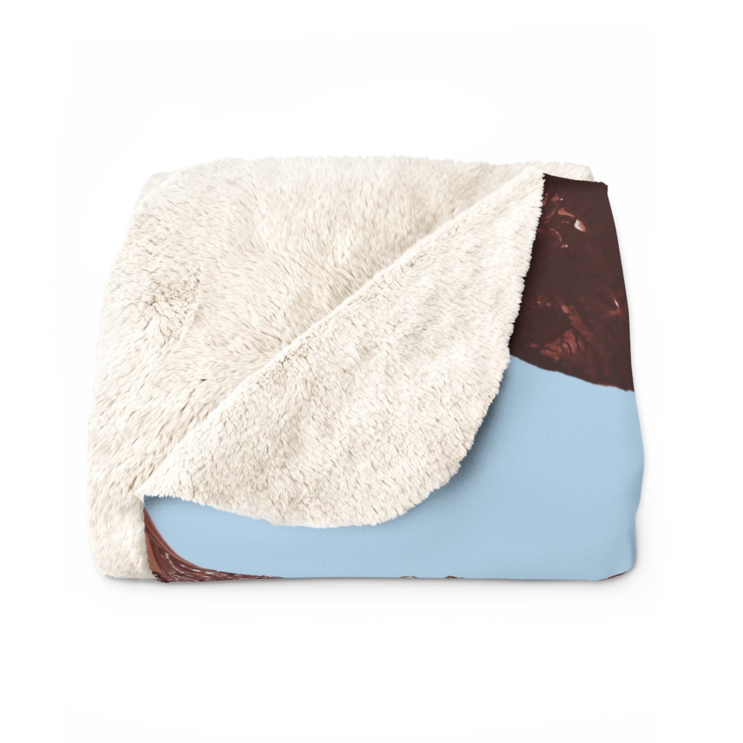 LIGHT BLUE SHERPA FLEECE BLANKET