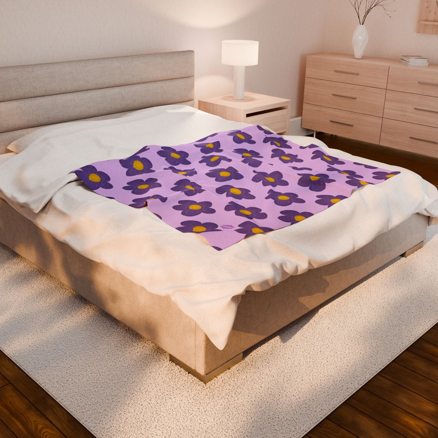 LAVENDER VELVETEEN PLUSH BLANKET