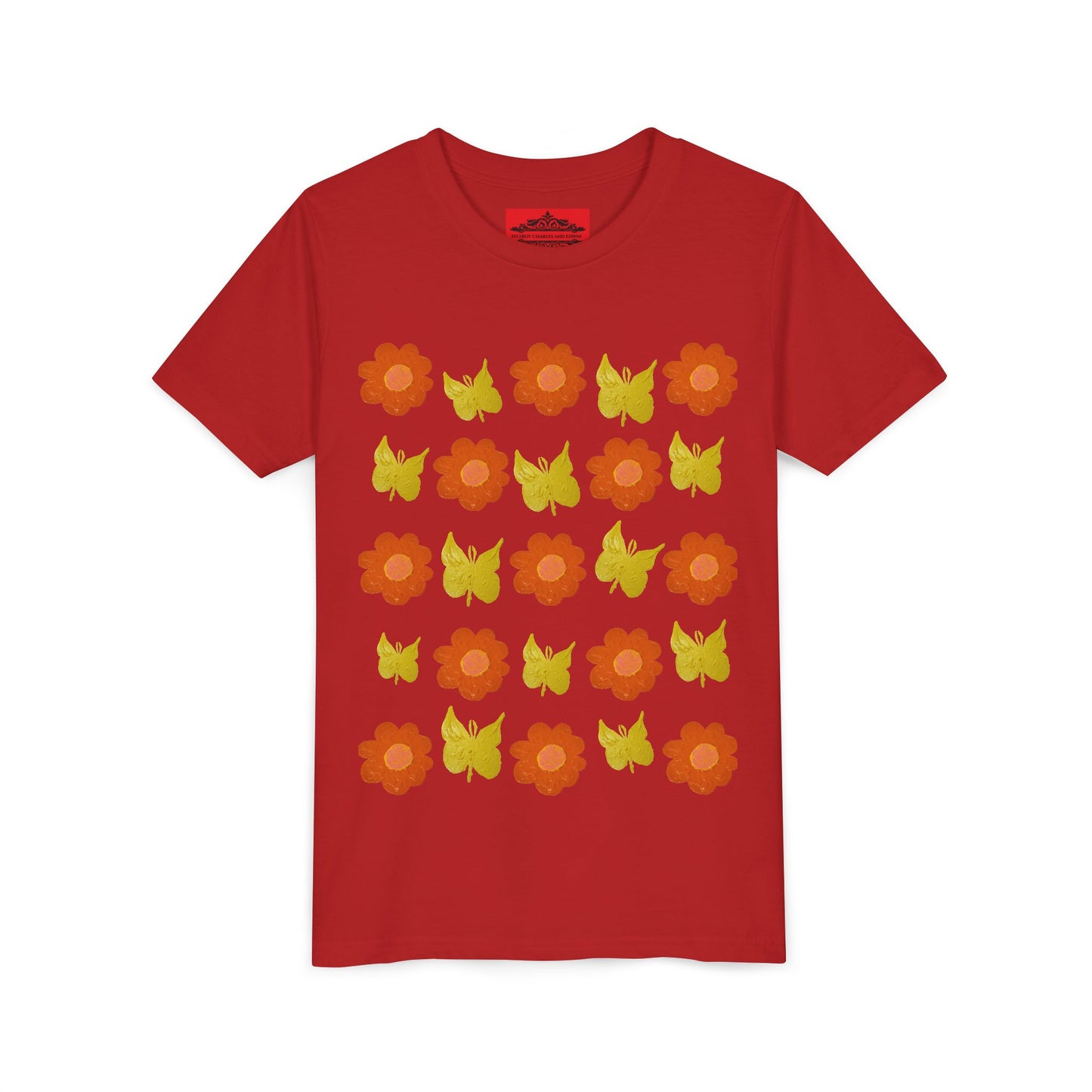 FLOWER AND BUTTERFLY TEE SHIRT