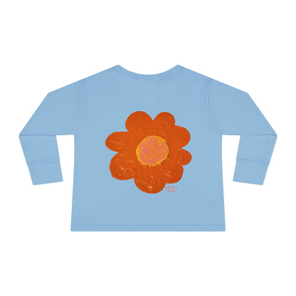 BIG ORANGE FLOWER TODDLER LONG SLEEVE TEE