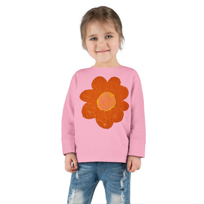 BIG ORANGE FLOWER TODDLER LONG SLEEVE TEE