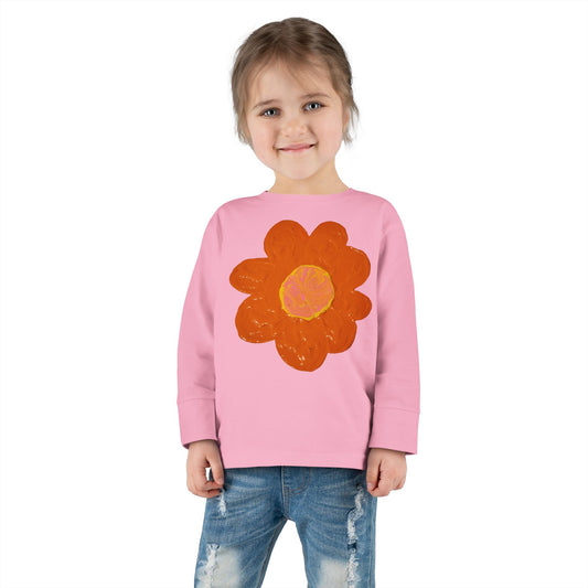 BIG ORANGE FLOWER TODDLER LONG SLEEVE TEE