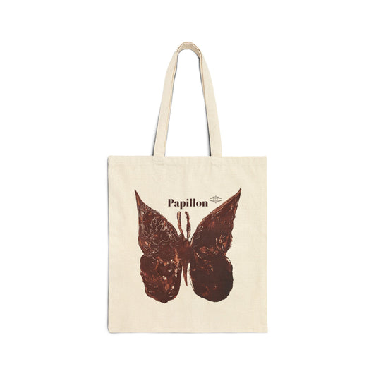 BROWN PAPILLON COTTON CANVAS TOTE BAG