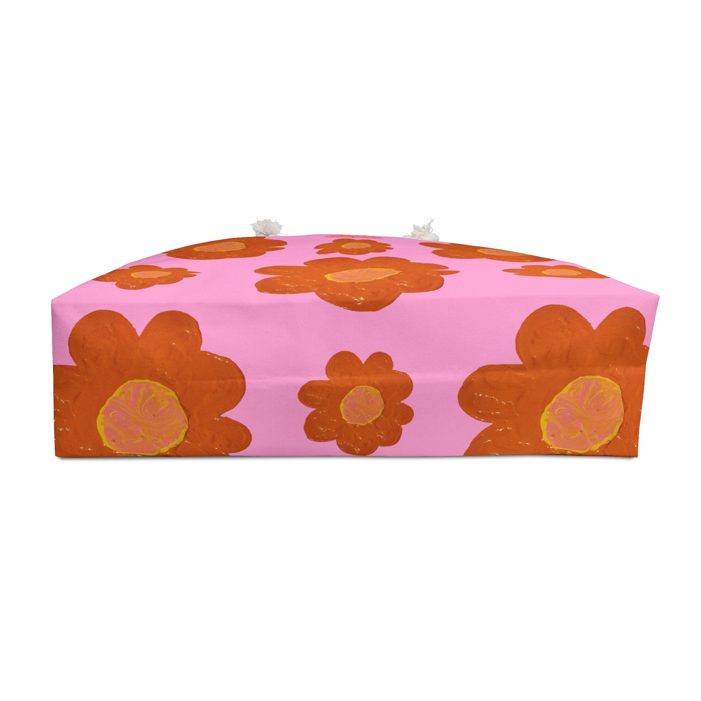 VIBRANT ORANGE FLOWERS WEEKENDER TOTE BAG