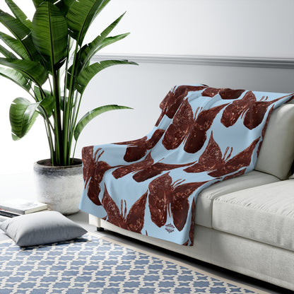LIGHT BLUE SHERPA FLEECE BLANKET