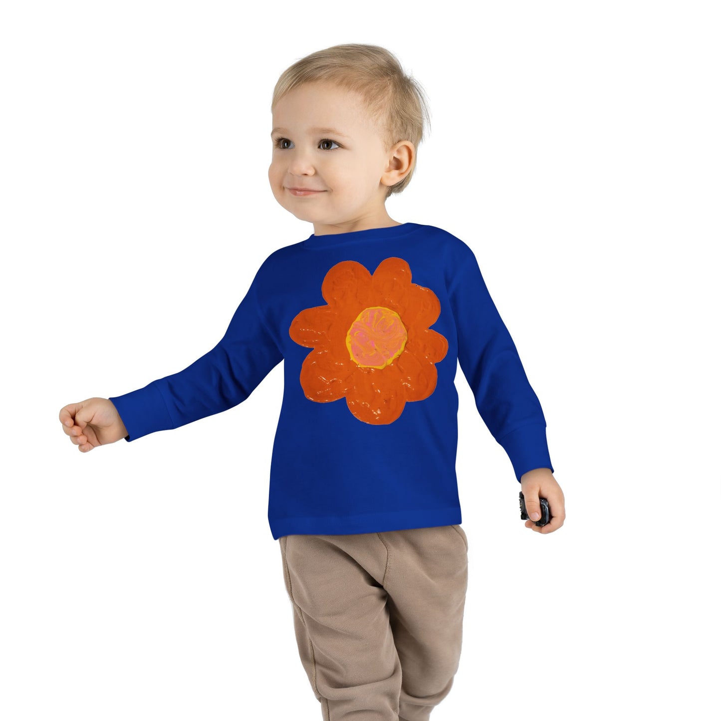 BIG ORANGE FLOWER TODDLER LONG SLEEVE TEE